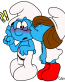 brainy smurf KISS STICKER
