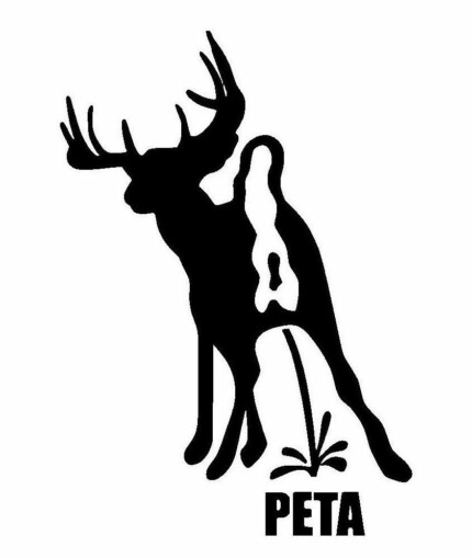 DEER PEEON PETA DIE CUT CAR DECAL