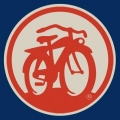 fat tire bicycle round logo sitcker