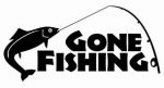 gone fishing die cut vinyl car decal