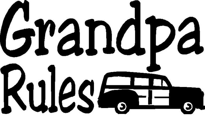 Grandpa Rules Vinyl Car Decal