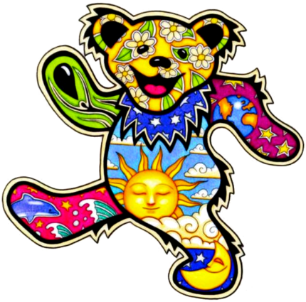 Greatful dead Band Vinyl Decal Stickers RAINBOW BEAR