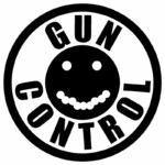 Gun-Control-round B&W sticker