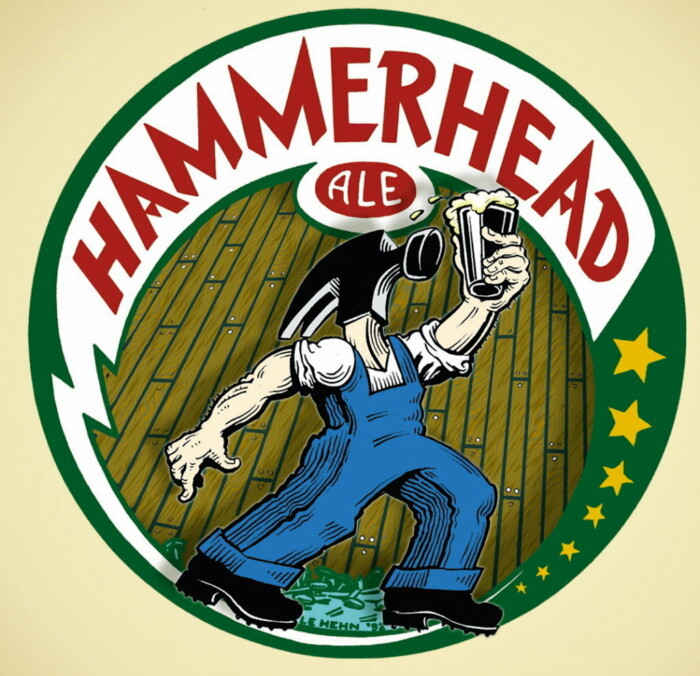 hammer ale head logo sticker