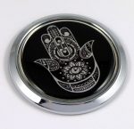 Hamsa Round 3D Chrome Car Emblem