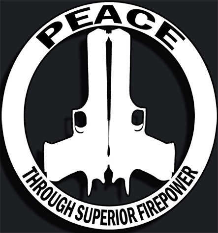 handgun-peace thru firepower decal