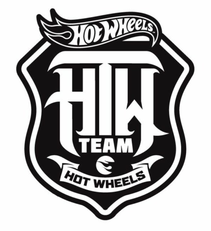 hotwheels team badge b&w logo sticker