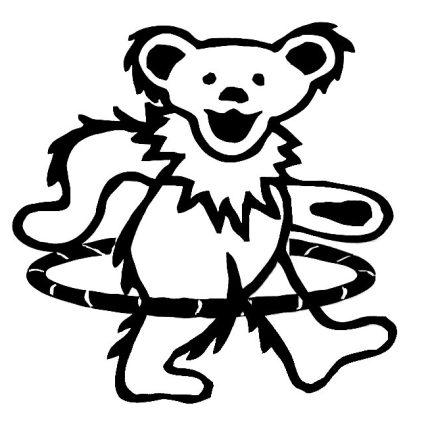 Hula Hoop Dancing Bear Diecut Decal