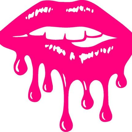 lips dripping die cut decal for gals