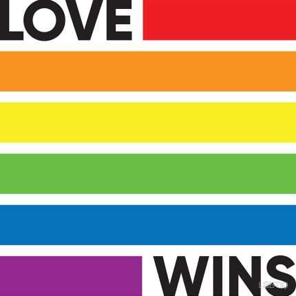 love wins rainbow square lgbt sticker