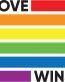 love wins rainbow square lgbt sticker