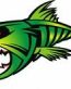 mean fish boat decal green LEFT
