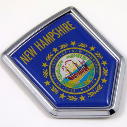 new hampshire US state flag domed chrome emblem car badge decal