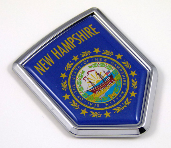 new hampshire US state flag domed chrome emblem car badge decal