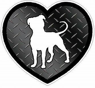 PITBULL HEART STICKER FILLS diamondplate black