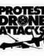 protest drone attacks B&W sticker