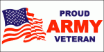 Proud Service ARMY Veteran Rectangular Full Color Bumper Sticker