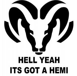 ram hemi decal hell yeah decal - Pro Sport Stickers