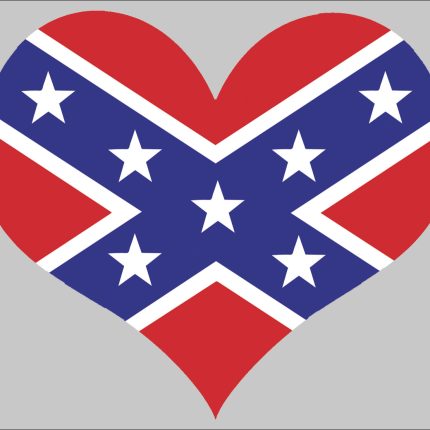 rebel flag heart sticker