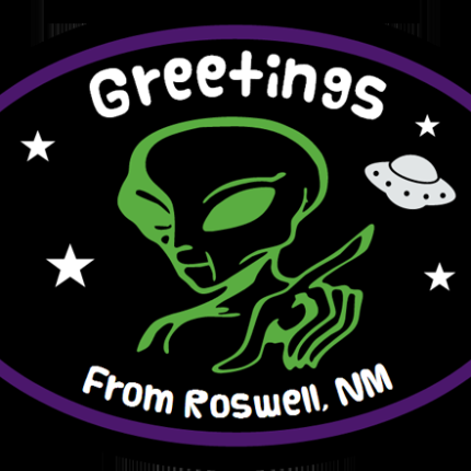 roswell greetings OVAL alien sticker