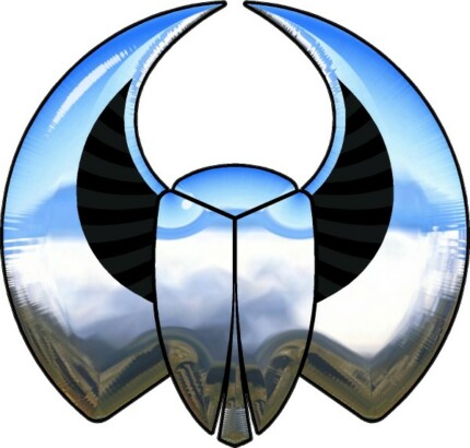 Scarab Decal Simulated 3D Chrome Sticker 05