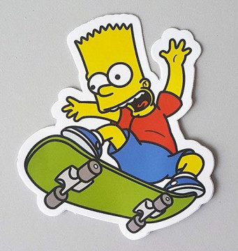 Simpsons-bart-skate Board Sticker - Pro Sport Stickers