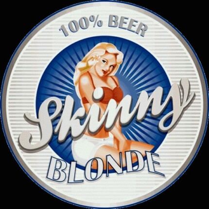 skinny blonde logo sticker