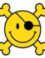 smile pirate crossbones sticker