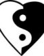 Yin and yang in a Heart Sticker Decal