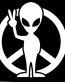 alien peace die cut decal