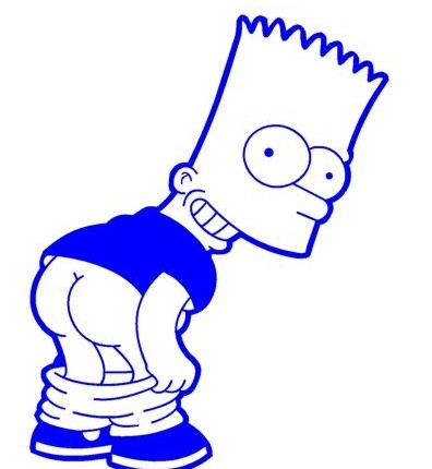 Bart Simpson moonin die cut decal