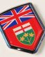 Canada Ontario Flag Crest Car Chrome Emblem Decal Sticker