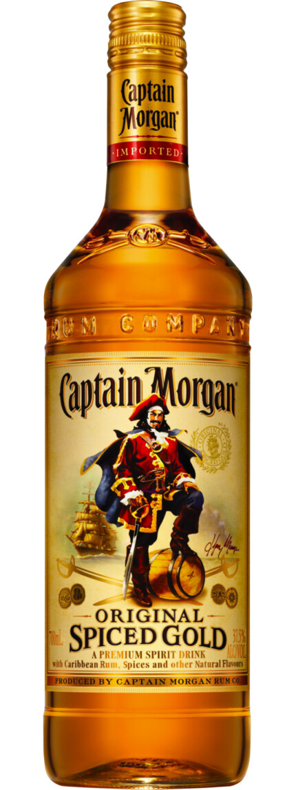 Captian Morgan Spiced Rum Gold Bottle Shaped Sticker