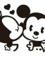 cute kissing die cut car decal