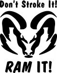 Dont Stroke It RAM IT Diecut Decal