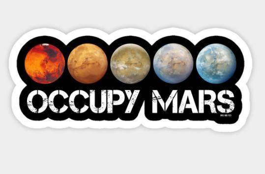 ELON MUSK SPACE X OCCUPY MARS STICKER