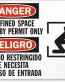 Entry Permit Bilingual Danger Sign