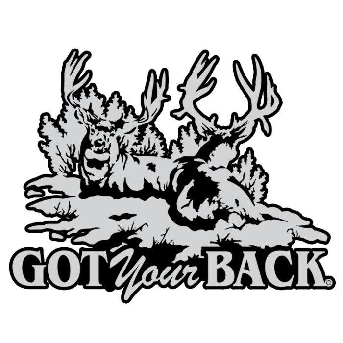 GRAY BLACK WHITE got your back sticker