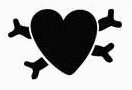 Heart Crossbones Funny Decal