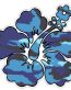 Hibiscus flower camo sticker - BLUE