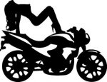 HOT N NASTY Biker Girl Diecut Decal 1