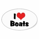 I Love Boats Oval Sticker