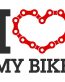 I LOVE MY BIKE STICKER CHAIN HEART 22