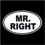 Mr Right Oval Decal