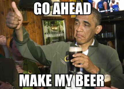 Obama Funny Beer Sticker 3