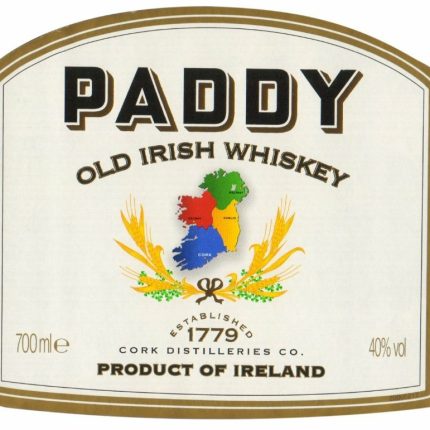 Paddy Old Irish Whiskey Label Sticker