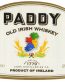 Paddy Old Irish Whiskey Label Sticker