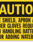 Rubber Gloves Required Caution Sign