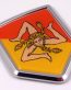 Sicily Flag 3D Decal Crest Chrome Emblem Sticker