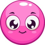 smile pink bubble face sticker